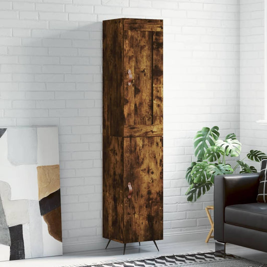 Highboard Smoked Oak 34.5x34x180 cm Engineered Wood