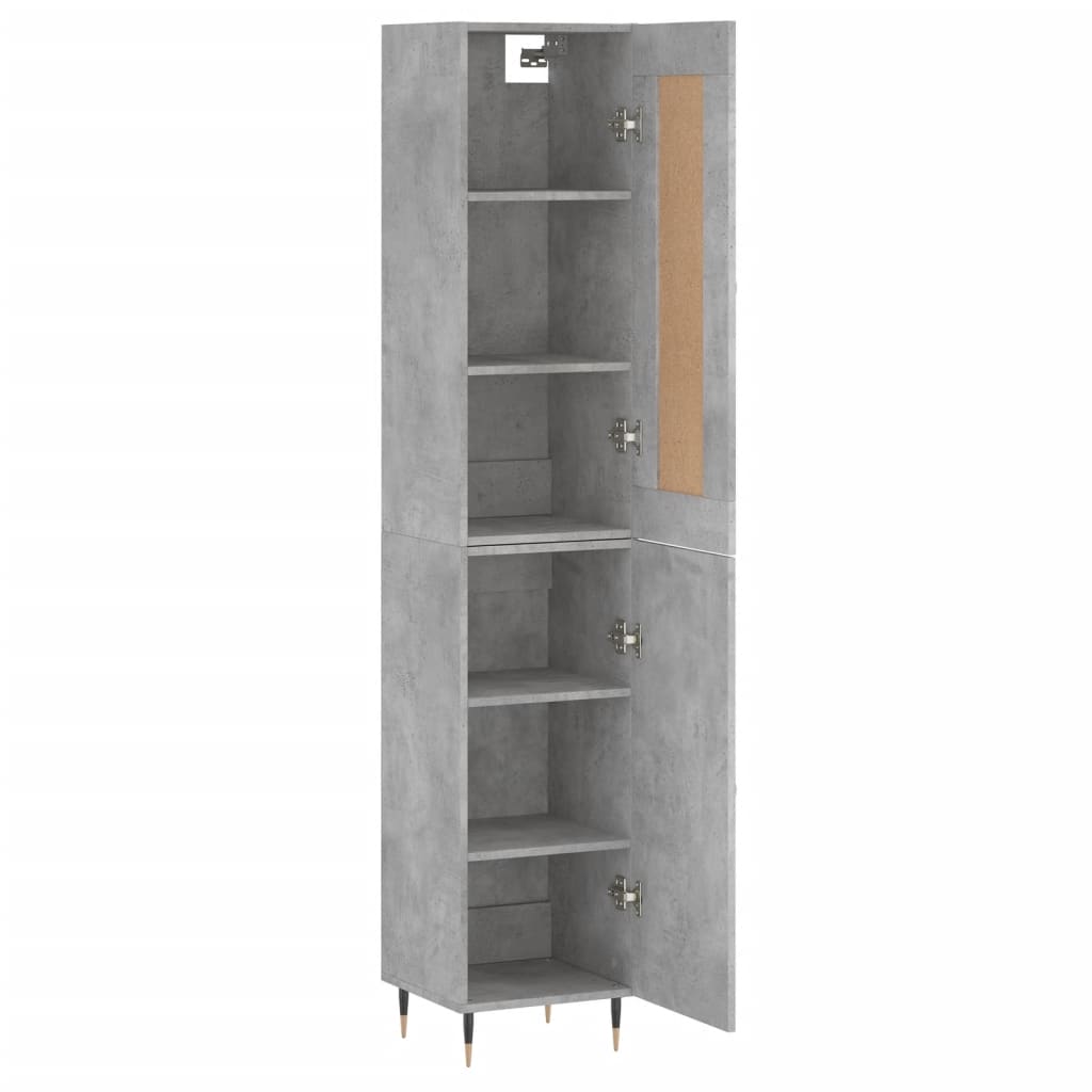Highboard Concrete Grey 34.5x34x180 cm Engineered Wood