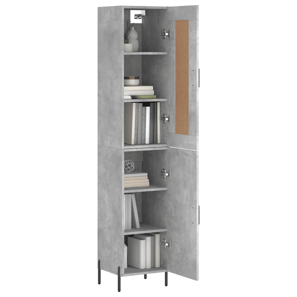 Highboard Concrete Grey 34,5x34x180 cm Engineered Wood