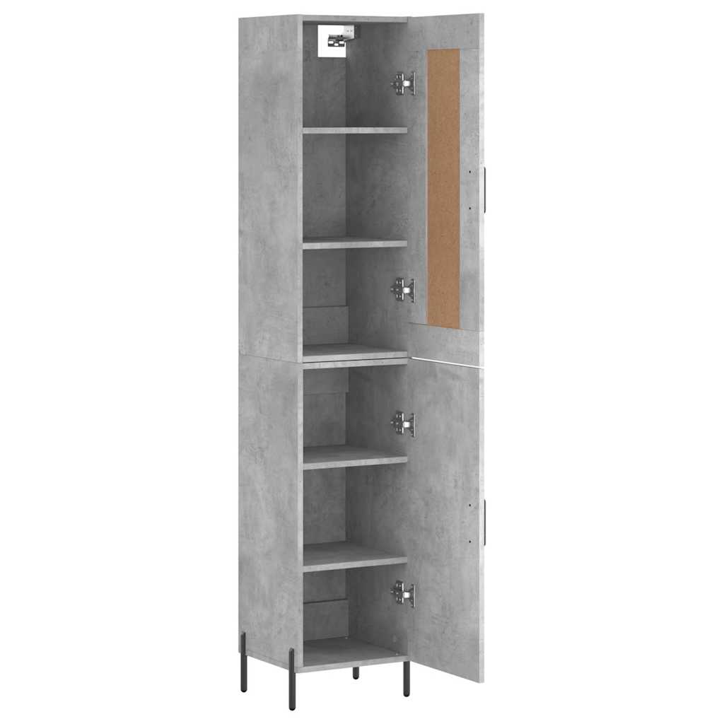 Highboard Concrete Grey 34,5x34x180 cm Engineered Wood