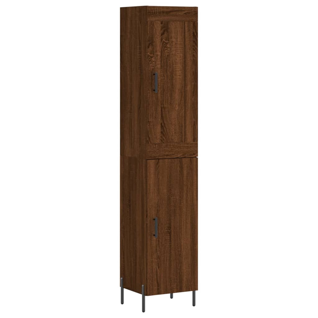 vidaXL Highboard Brown Oak 34.5x34x180 cm Engineered Wood