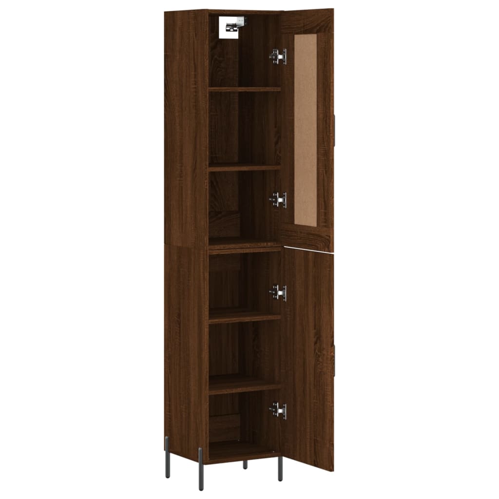 vidaXL Highboard Brown Oak 34.5x34x180 cm Engineered Wood