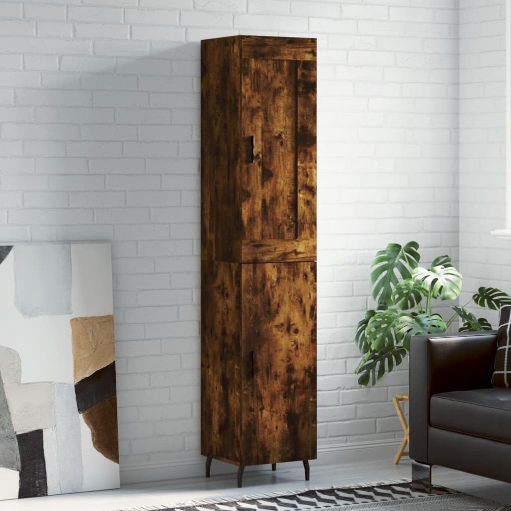 Highboard Smoked Oak 34,5x34x180 cm Engineered Wood