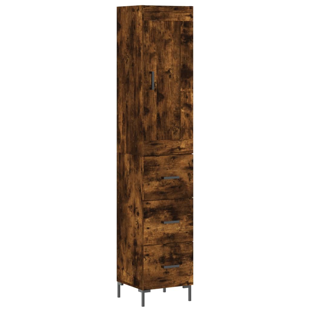 Highboard Smoked Oak 34,5x34x180 cm Engineered Wood