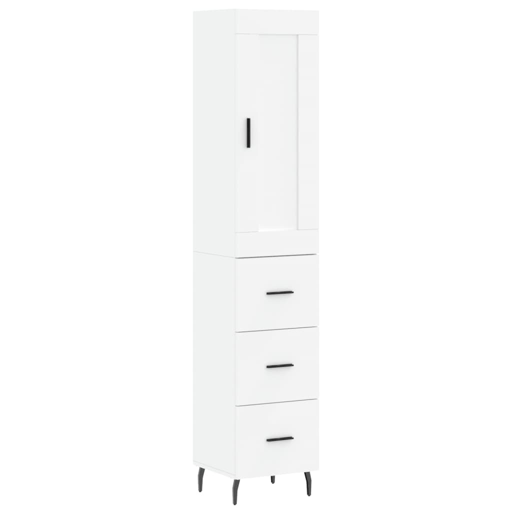 vidaXL Highboard White 34.5x34x180 cm Engineered Wood