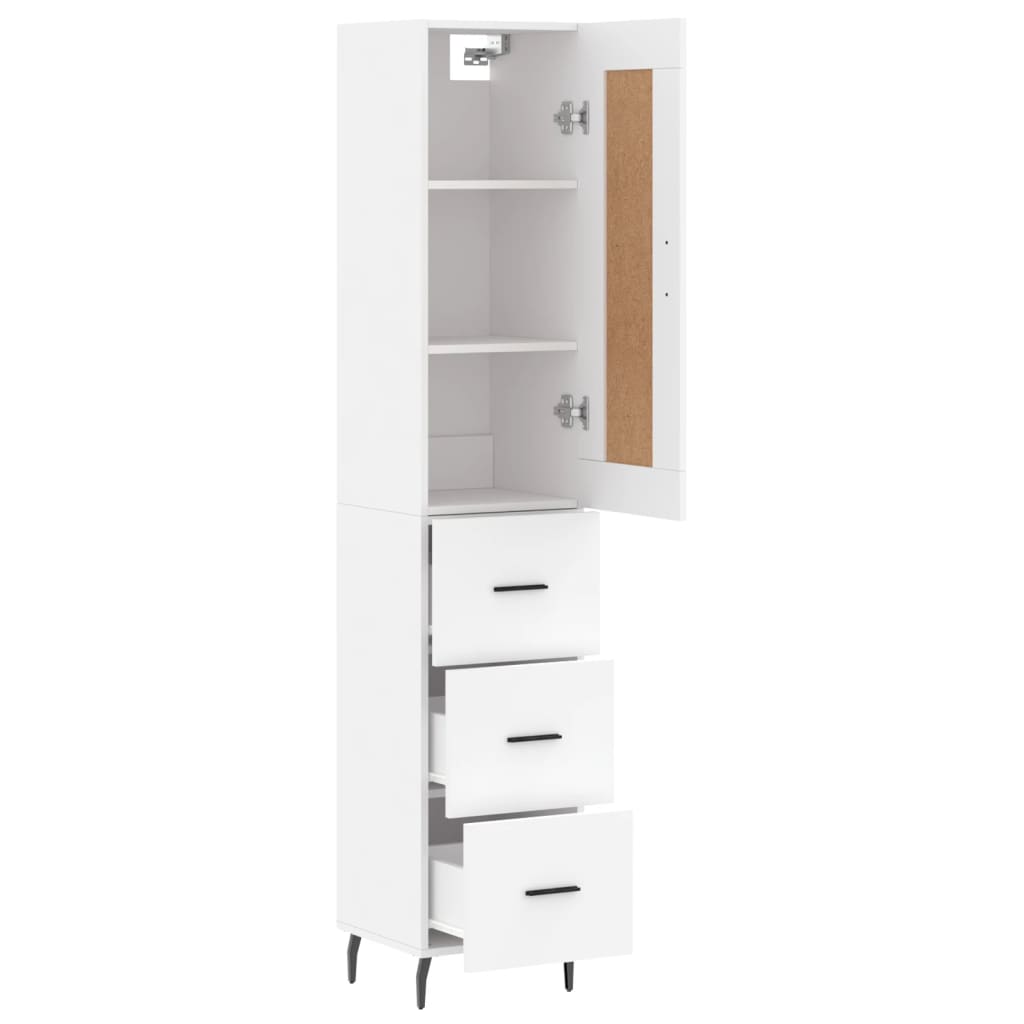 vidaXL Highboard White 34.5x34x180 cm Engineered Wood
