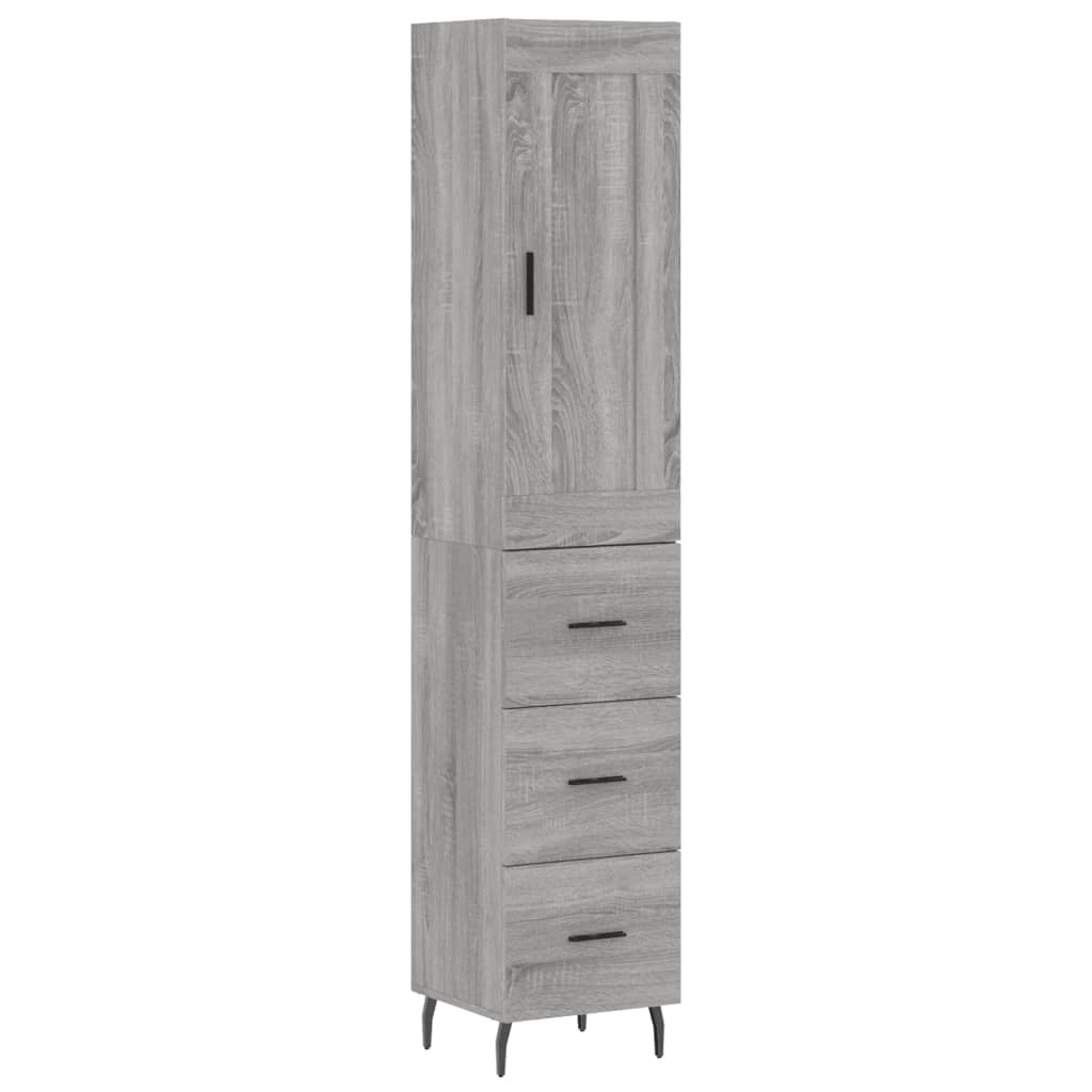 Highboard Grey Sonoma 34,5x34x180 cm Engineered Wood