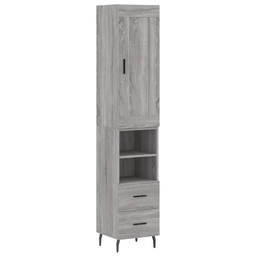 Highboard Grey Sonoma 34,5x34x180 cm Engineered Wood