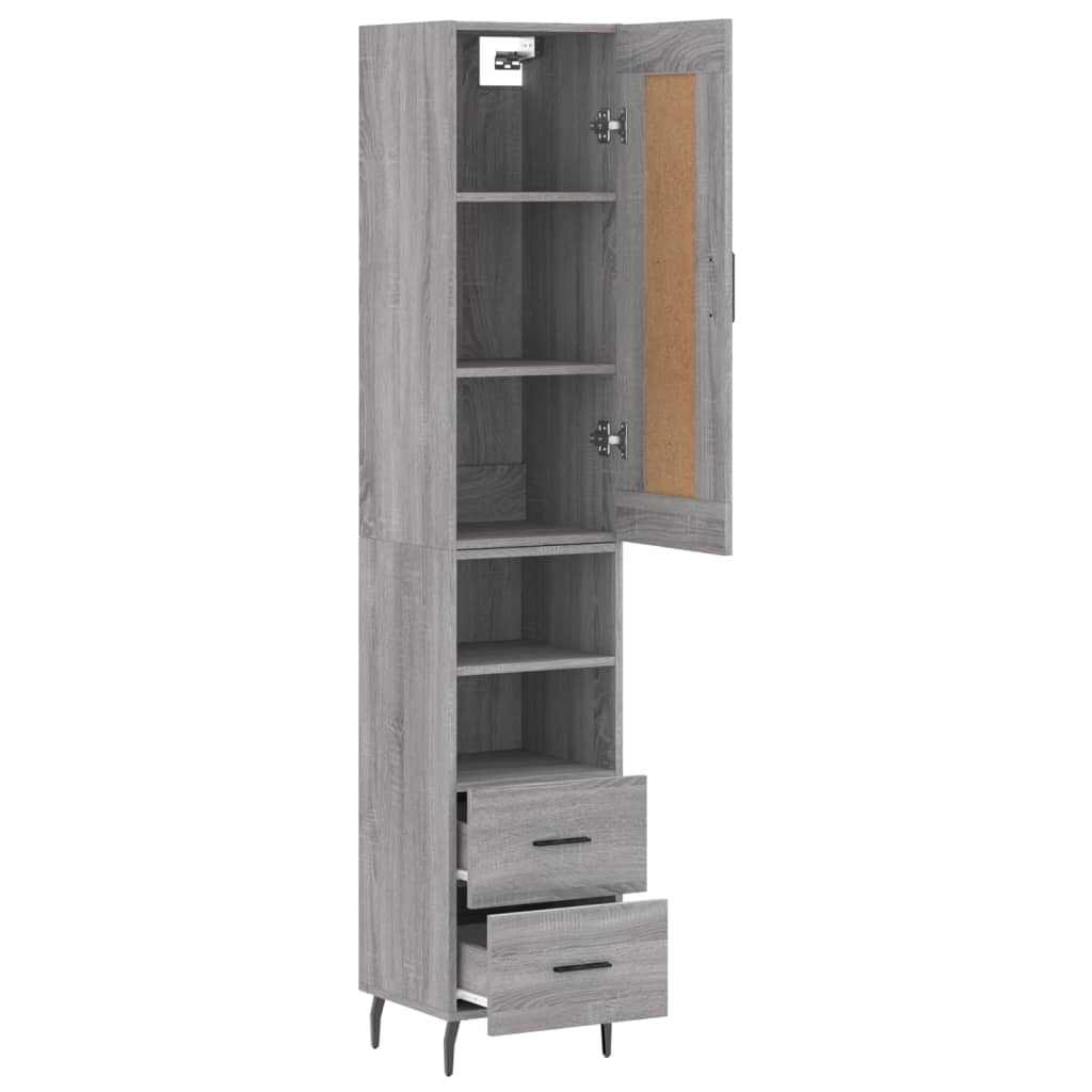 Highboard Grey Sonoma 34,5x34x180 cm Engineered Wood