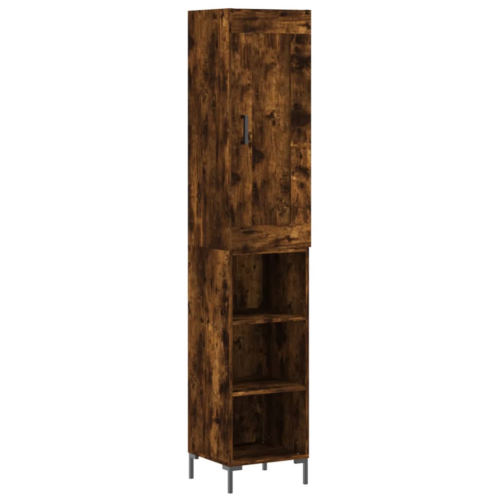 Highboard Smoked Oak 34.5x34x180 cm Engineered Wood