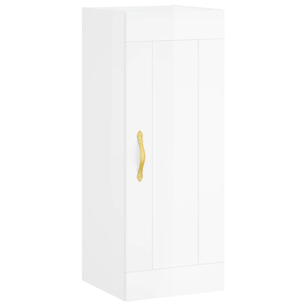 vidaXL Highboard High Gloss White 34.5x34x180 cm Engineered Wood