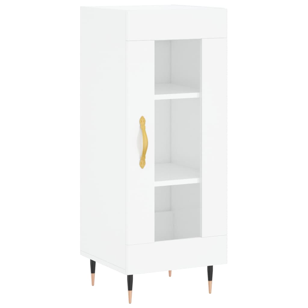 vidaXL Highboard High Gloss White 34.5x34x180 cm Engineered Wood