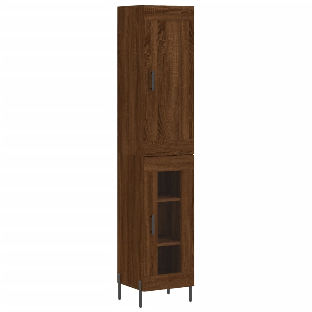 vidaXL Highboard Brown Oak 34.5x34x180 cm Engineered Wood