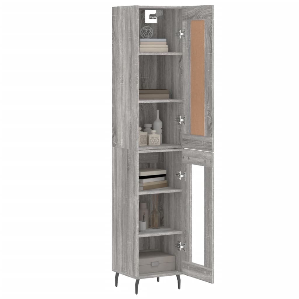Highboard Grey Sonoma 34,5x34x180 cm Engineered Wood