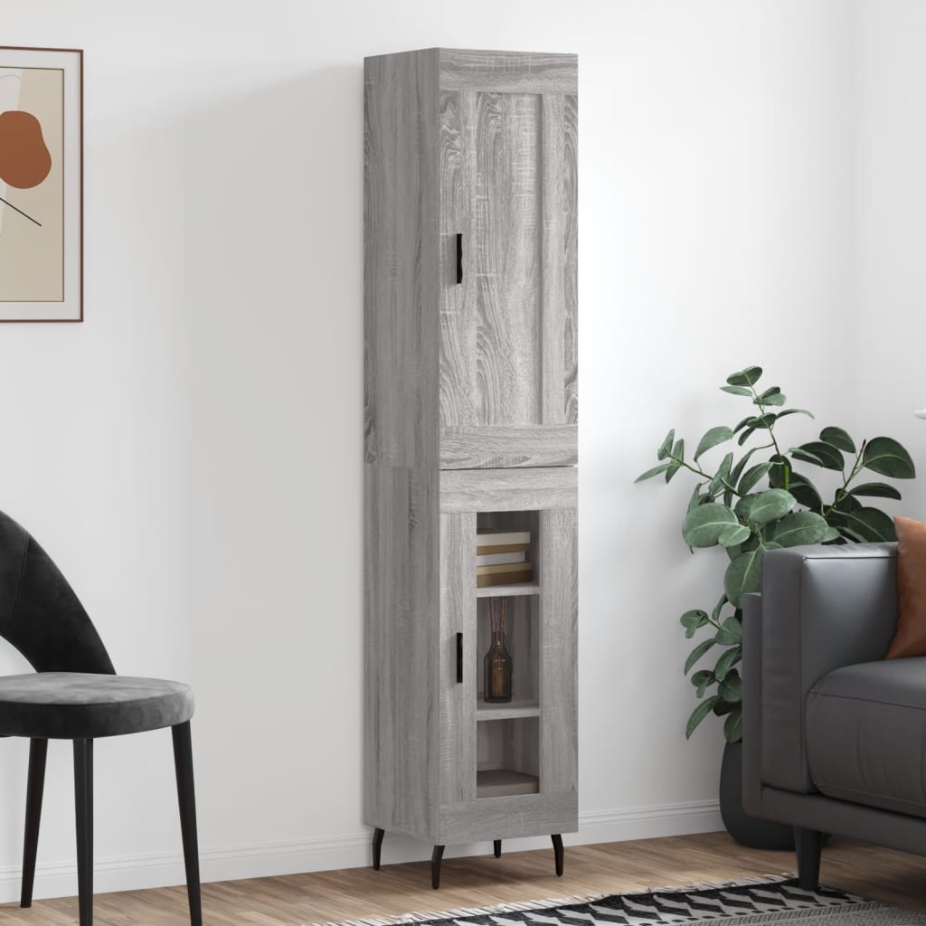 Highboard Grey Sonoma 34,5x34x180 cm Engineered Wood