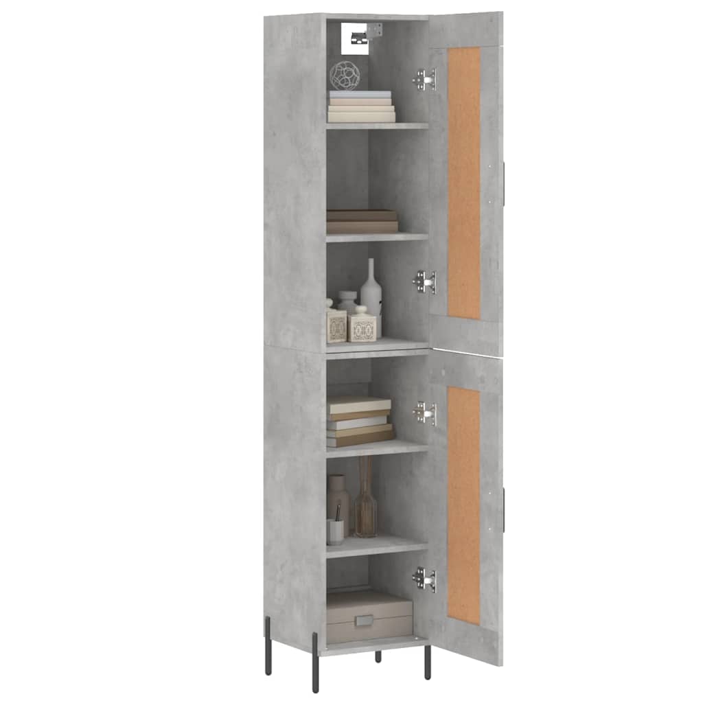 Highboard Concrete Grey 34.5x34x180 cm Engineered Wood