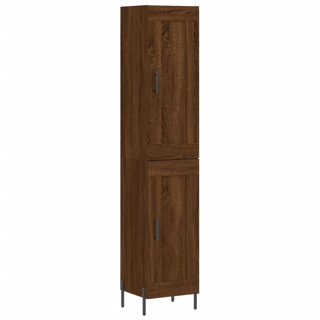 vidaXL Highboard Brown Oak 34.5x34x180 cm Engineered Wood