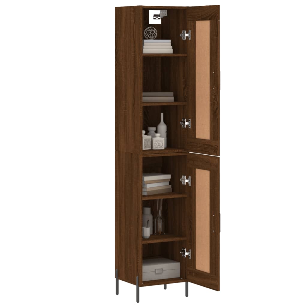 vidaXL Highboard Brown Oak 34.5x34x180 cm Engineered Wood