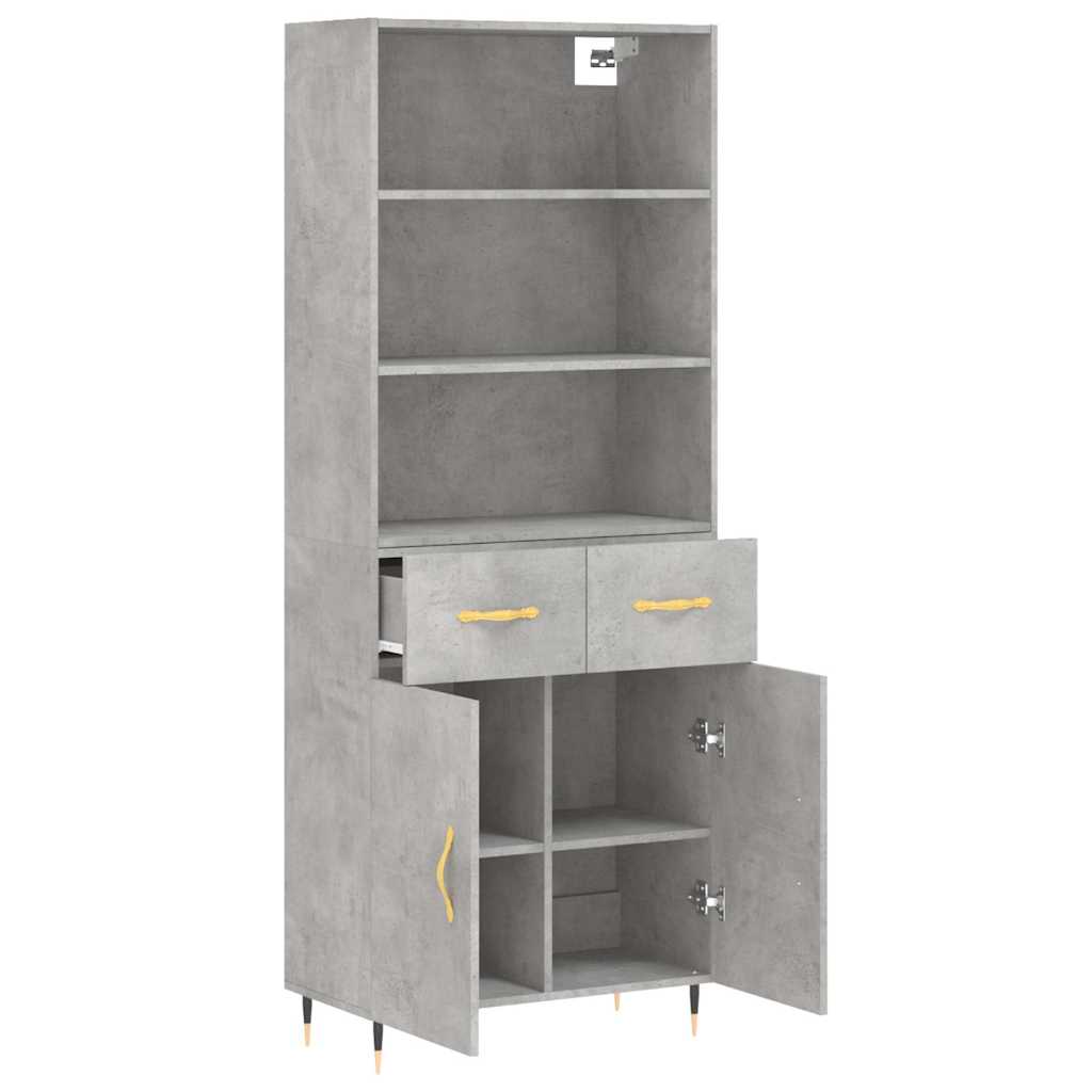 Highboard Concrete Grey 69,5x34x180 cm Engineered Wood