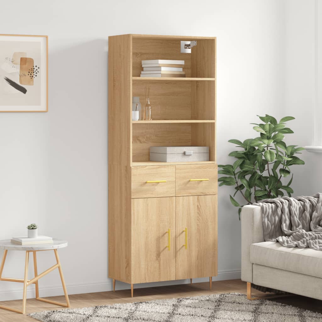 Highboard Sonoma Oak 69,5x34x180 cm Engineered Wood