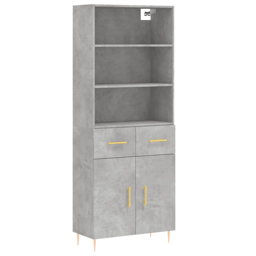 Highboard Concrete Grey 69,5x34x180 cm Engineered Wood