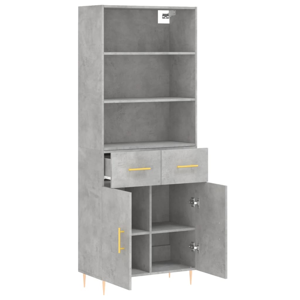 Highboard Concrete Grey 69,5x34x180 cm Engineered Wood