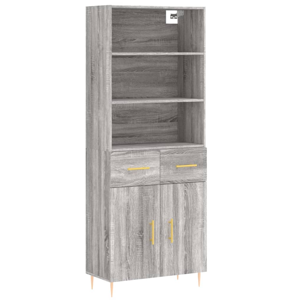 Highboard Grey Sonoma 69,5x34x180 cm Engineered Wood