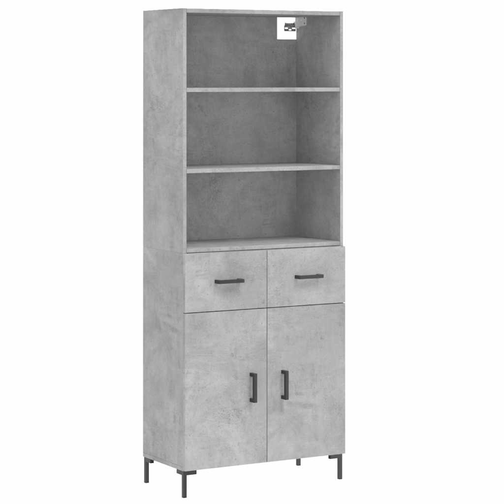 Highboard Concrete Grey 69,5x34x180 cm Engineered Wood