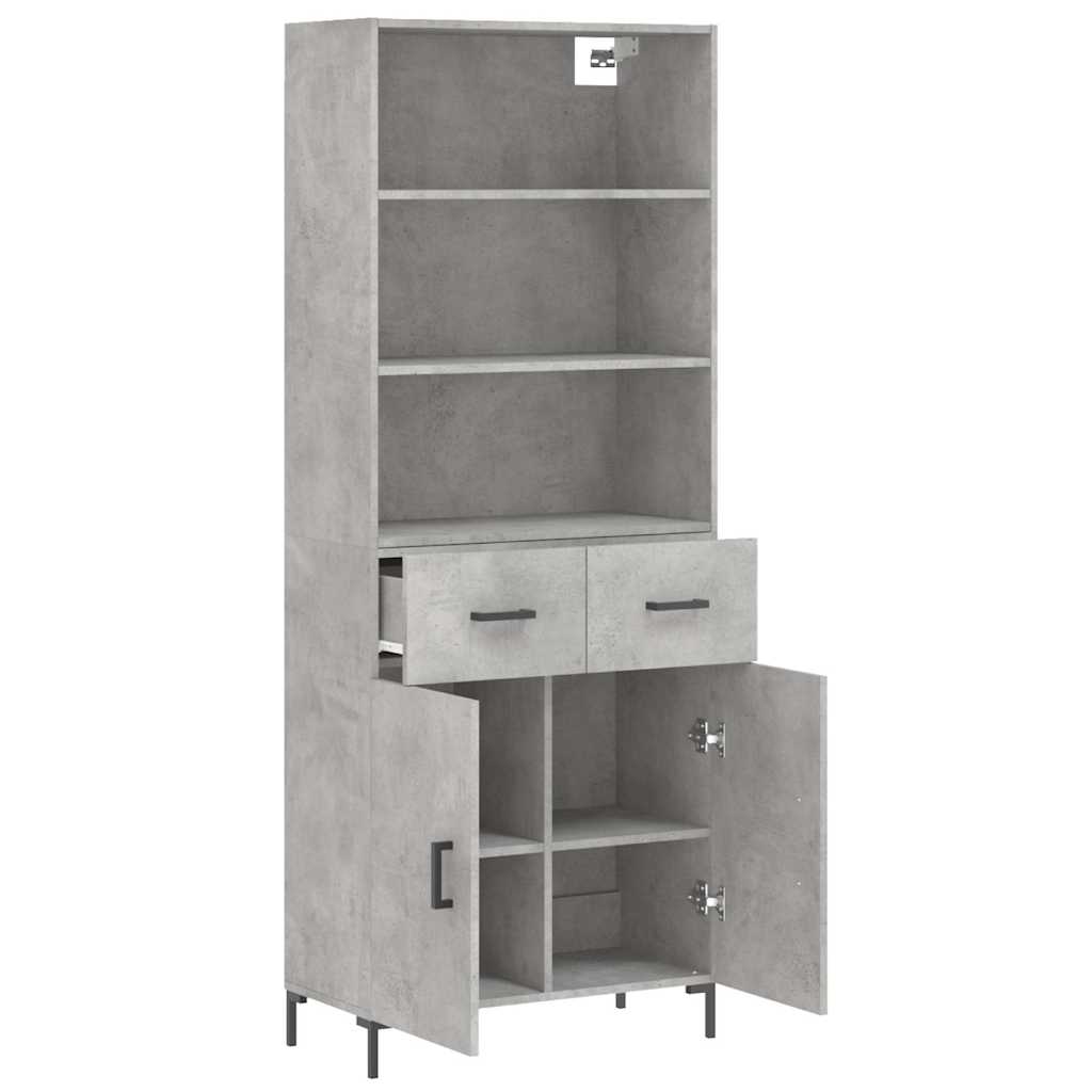 Highboard Concrete Grey 69,5x34x180 cm Engineered Wood