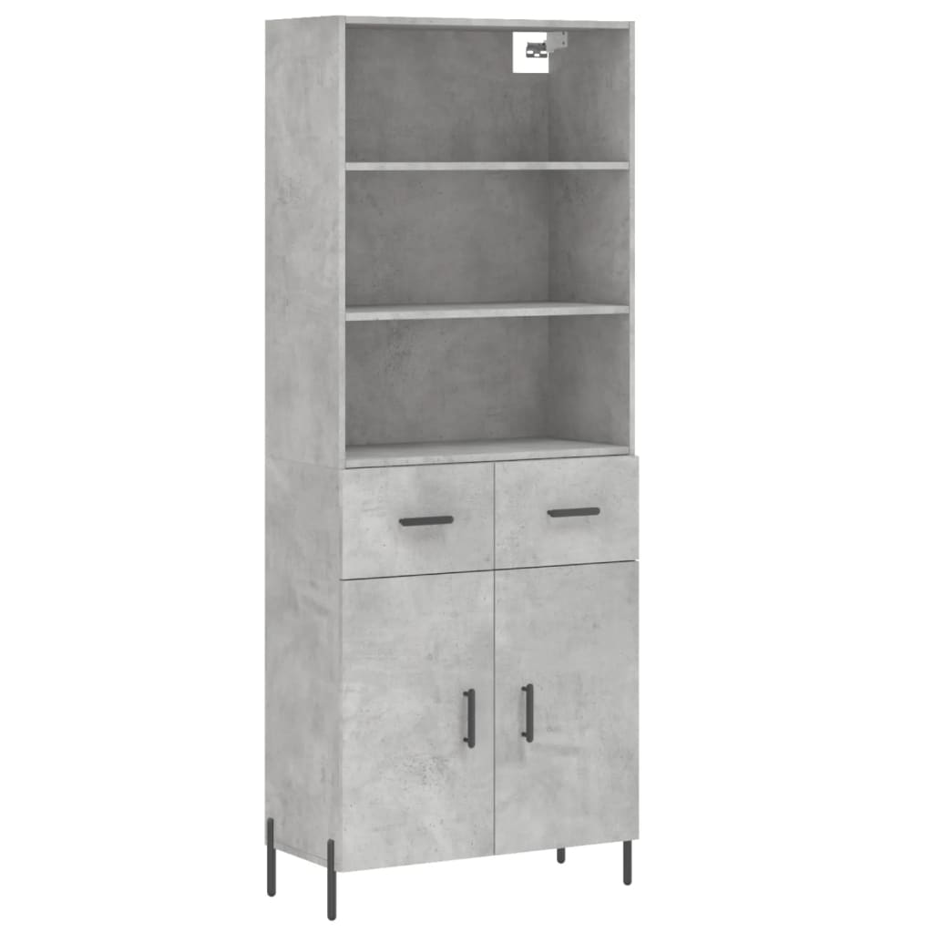 Highboard Concrete Grey 69,5x34x180 cm Engineered Wood