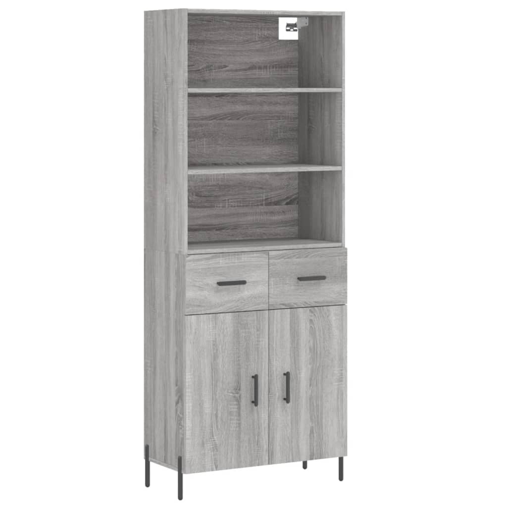 Highboard Grey Sonoma 69,5x34x180 cm Engineered Wood