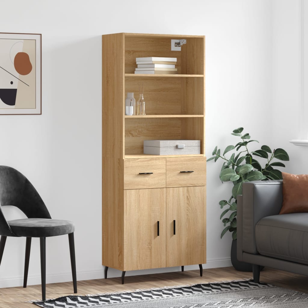 Highboard Sonoma Oak 69,5x34x180 cm Engineered Wood