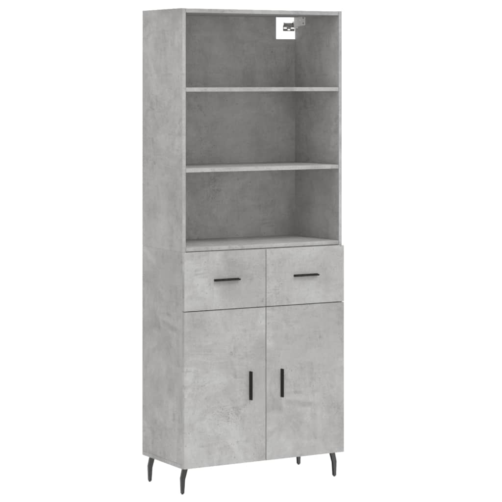 Highboard Concrete Grey 69,5x34x180 cm Engineered Wood