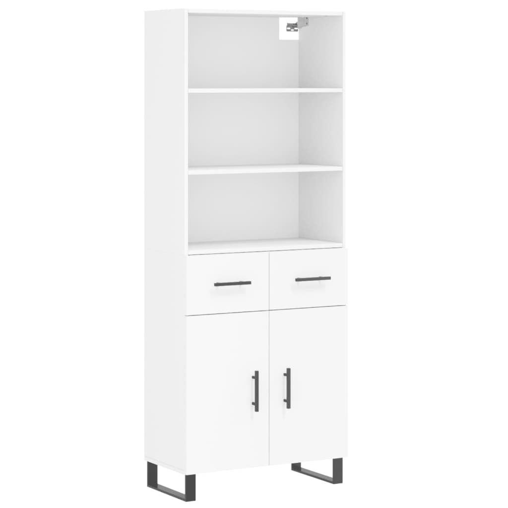 Highboard White 69,5x34x180 cm Engineered Wood