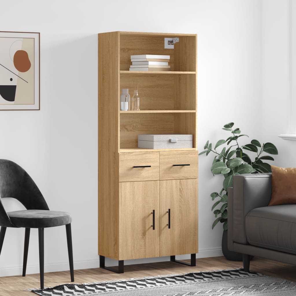 Highboard Sonoma Oak 69,5x34x180 cm Engineered Wood