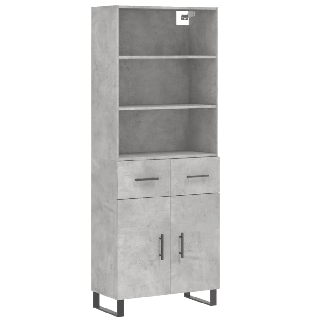 Highboard Concrete Grey 69,5x34x180 cm Engineered Wood