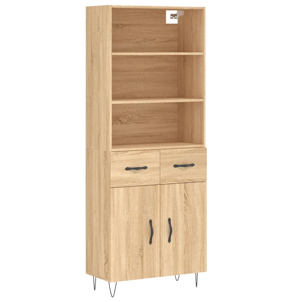 vidaXL Highboard Sonoma Oak 69.5x34x180 cm Engineered Wood