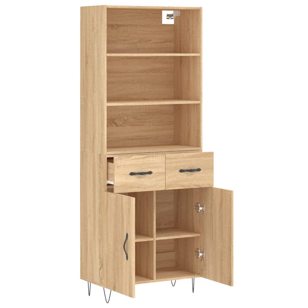 Highboard Sonoma Oak 69,5x34x180 cm Engineered Wood