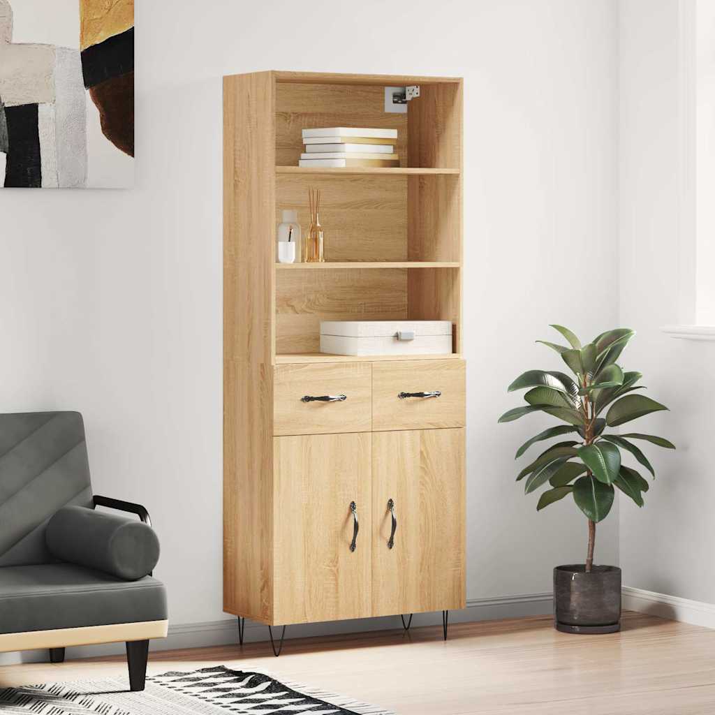 Highboard Sonoma Oak 69,5x34x180 cm Engineered Wood