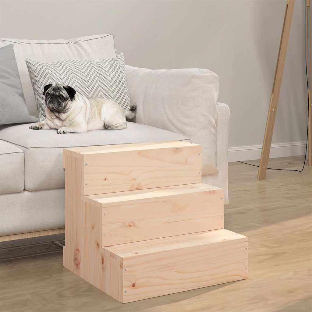 822461 vidaXL Pet Stair 40x37,5x35 cm Solid Wood Pine