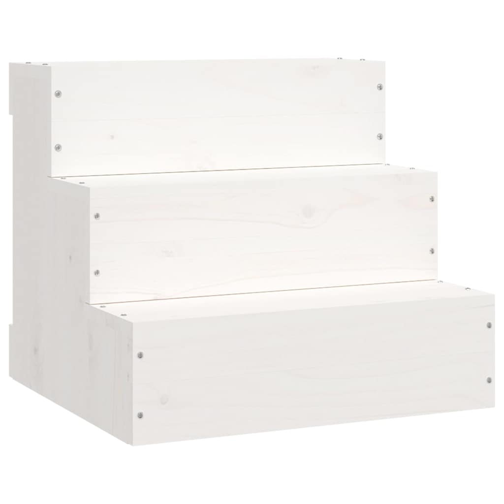 822462 vidaXL Pet Stair White 40x37,5x35 cm Solid Wood Pine