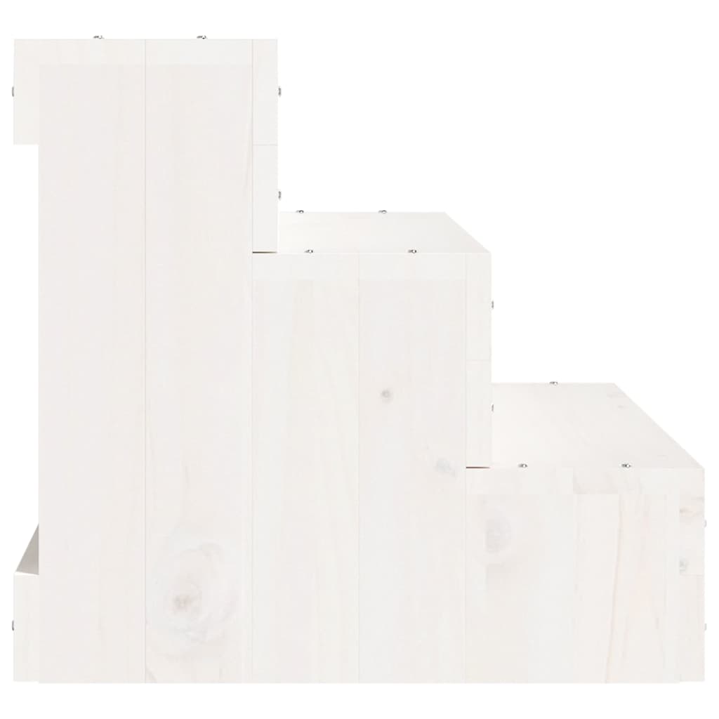 822462 vidaXL Pet Stair White 40x37,5x35 cm Solid Wood Pine