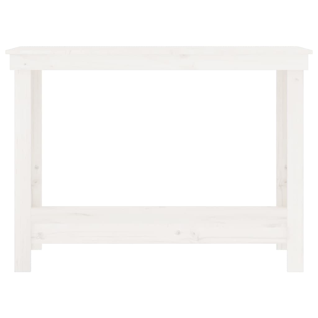 Work Bench White 110x50x80 cm Solid Wood Pine