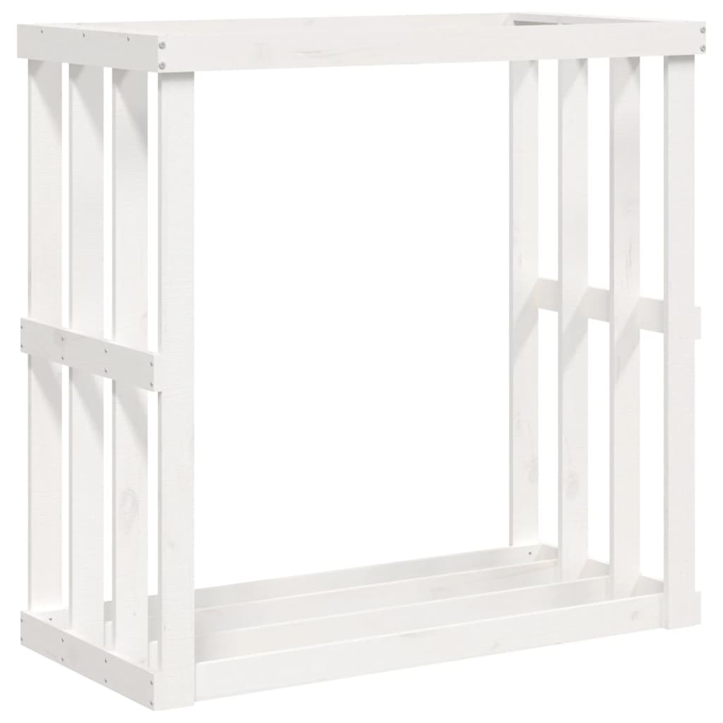 Outdoor Log Holder White 108x52x106 cm Solid Wood Pine