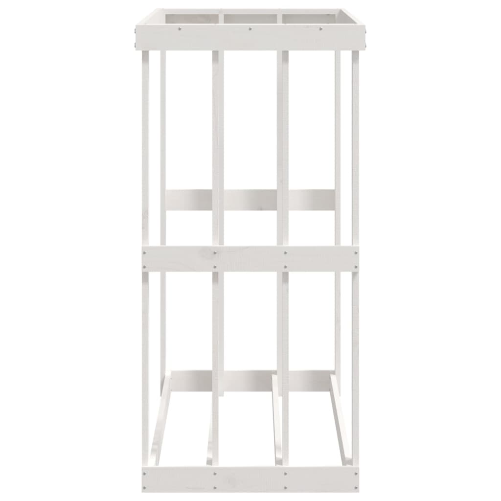 Outdoor Log Holder White 108x52x106 cm Solid Wood Pine