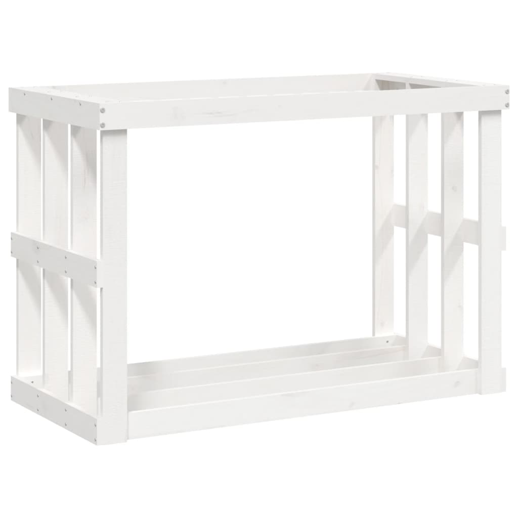 Outdoor Log Holder White 108x52x74 cm Solid Wood Pine