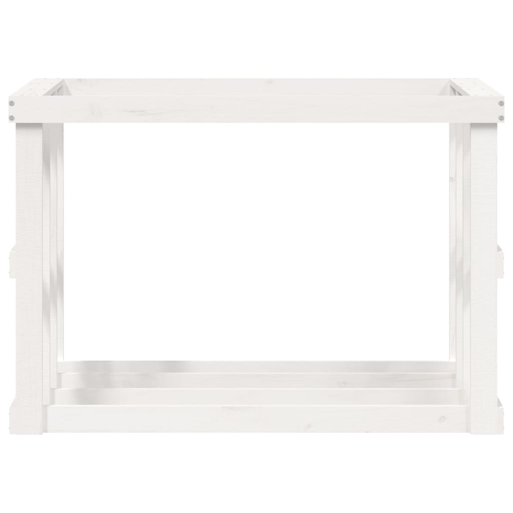 Outdoor Log Holder White 108x52x74 cm Solid Wood Pine