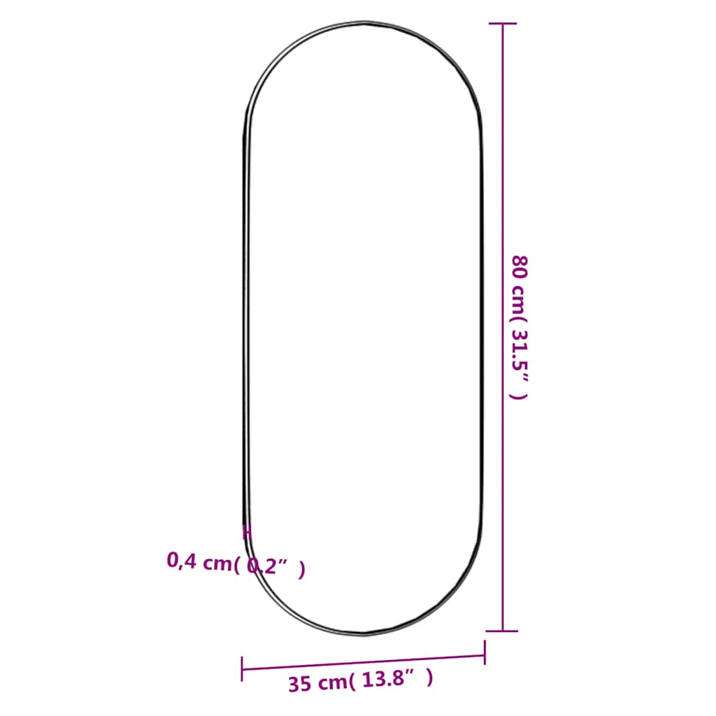 Wall Mirror | Transparent | Glass | 35 x 80 cm | Wall mounting