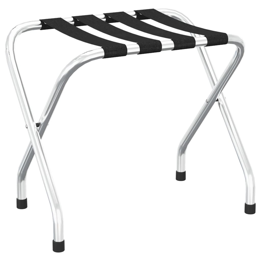 vidaXL Luggage Rack Black and Silver 56x40x49 cm