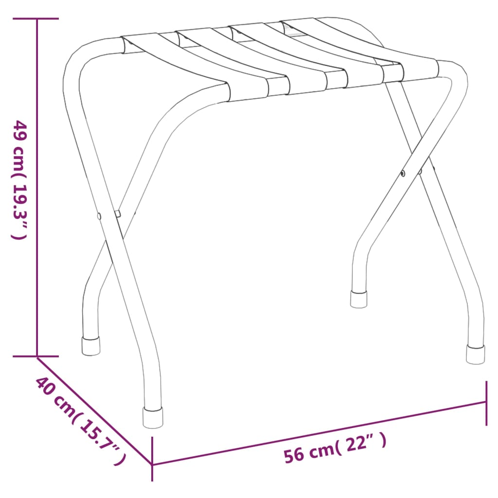 vidaXL Luggage Rack Black and Silver 56x40x49 cm